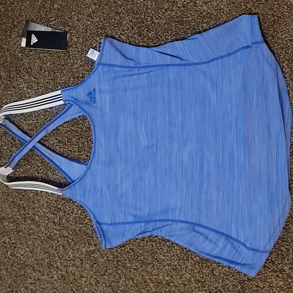 adidas Blue Strappy Racerback Tank Top